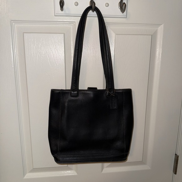 Vintage Coach 9305 Black Leather Bleecker Bucket Tote Shoulder Bag Purse - Picture 1 of 12